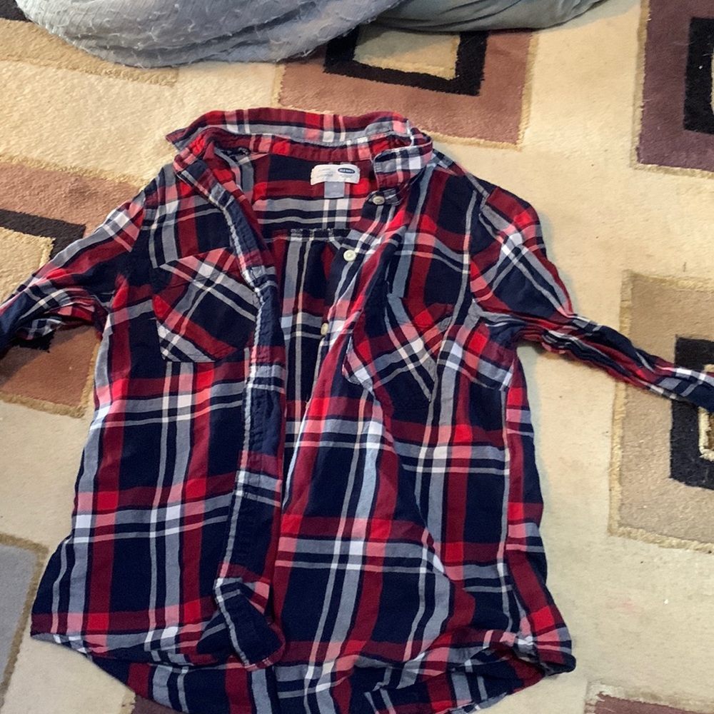 Medium old navy red, white & blue flannel